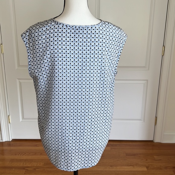 Joie silk shell in soft delicate print navy, white & light blue - Picture 4 of 7